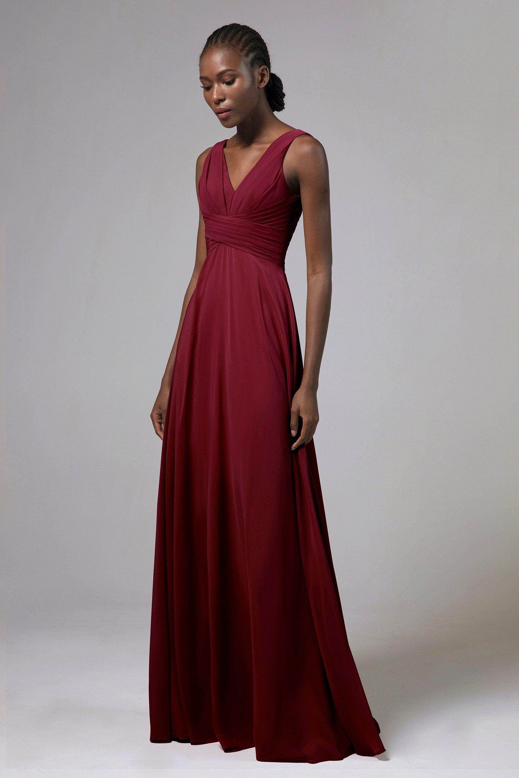 A-Line Floor Length Chiffon Bridesmaid Dress Formal Dresses CB0413 - COCOMELODY
